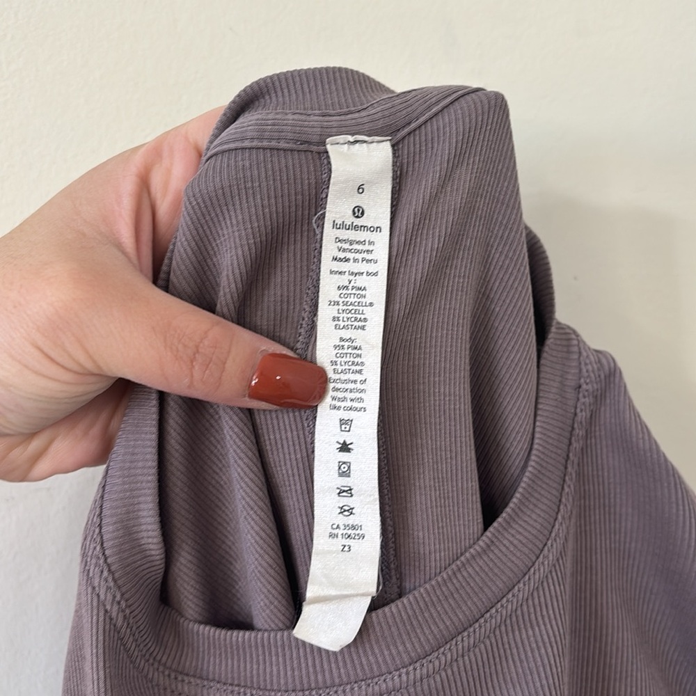 Lululemon Better Best Long Sleeve Lunar Rock Size 6 - Picture 9 of 9